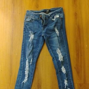 Women's Blue Distressed Jeans